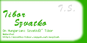 tibor szvatko business card